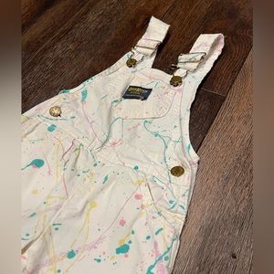 Vintage 80s Oshkosh Vestbak pastel paint splatter overall
